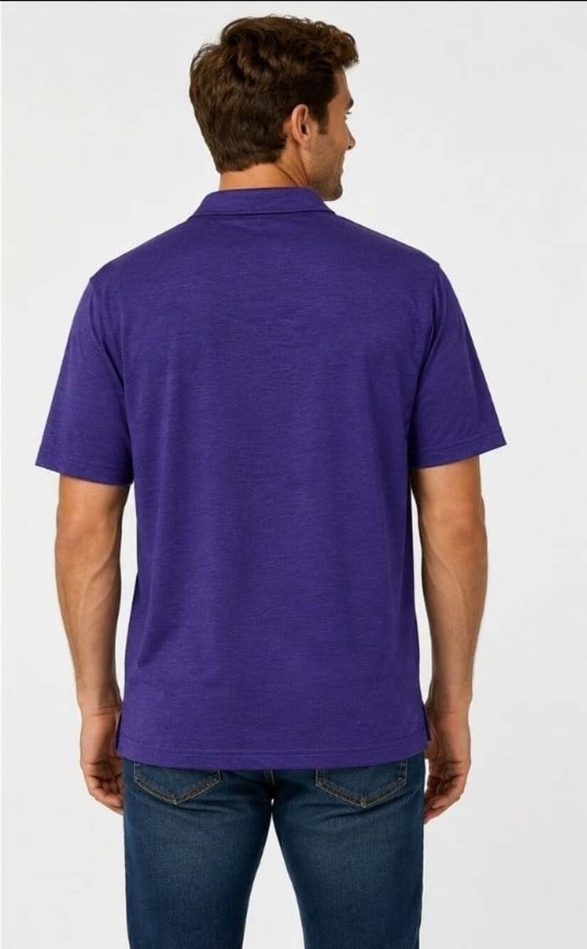 LSU Tigers Columbia Omni-Shade Mens Tech Trail Polo FPS 50 NWT New B15 - Picture 2 of 9